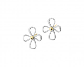 Gold-plated brass earrings - flowers