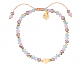 Gold-Plated Brass Bracelet with Glass