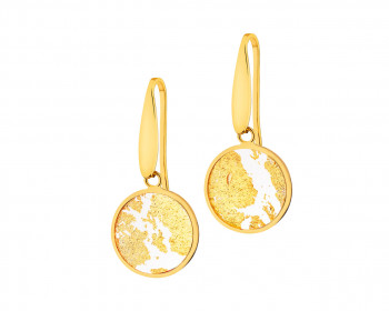 Gold-Plated Brass Earrings with Murano Glass