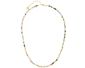 Gold-Plated Brass Necklace with Agate