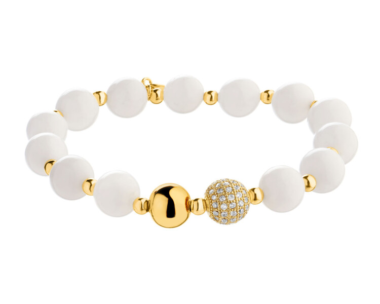 Gold-Plated Brass Bracelet with Cubic Zirconia