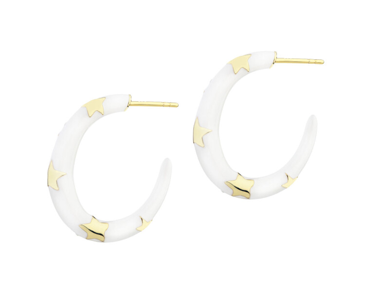 Gold-Plated Brass, Gold-Plated Silver Hoop Earring 