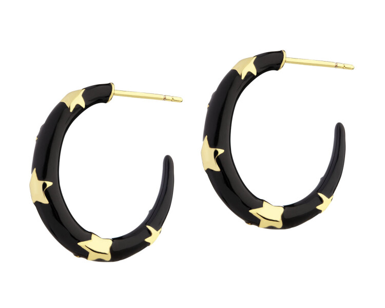 Gold-Plated Brass, Gold-Plated Silver Hoop Earring 