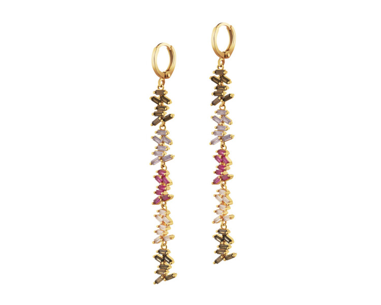 Gold-Plated Bronze Earrings with Cubic Zirconia