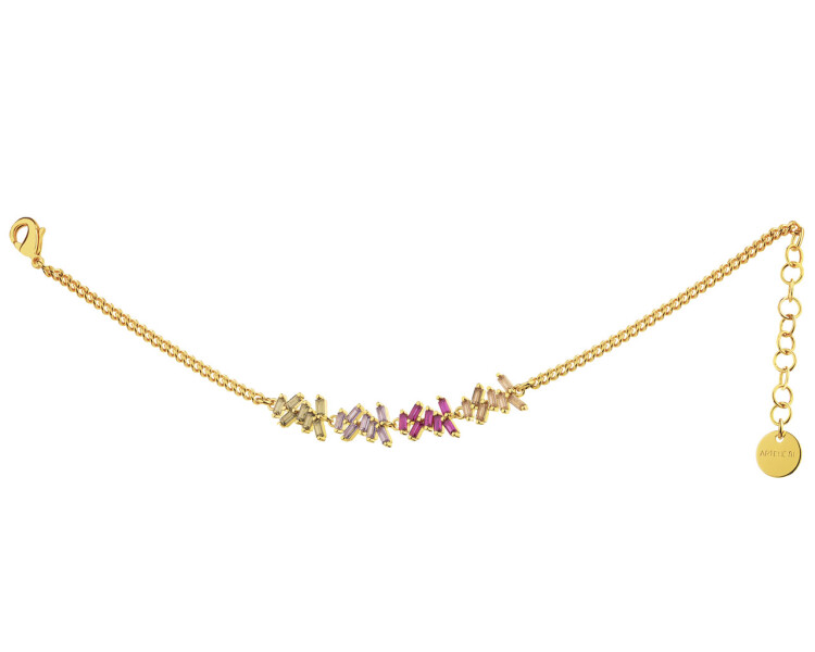 Gold-Plated Bronze Bracelet with Cubic Zirconia