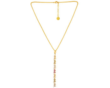 Gold-Plated Bronze Necklace with Cubic Zirconia