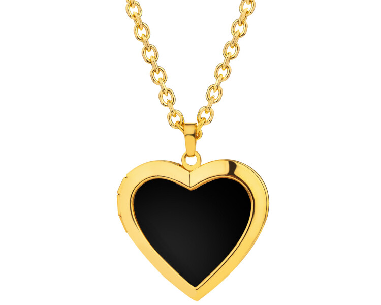 Gold-Plated Brass Necklace with Glass