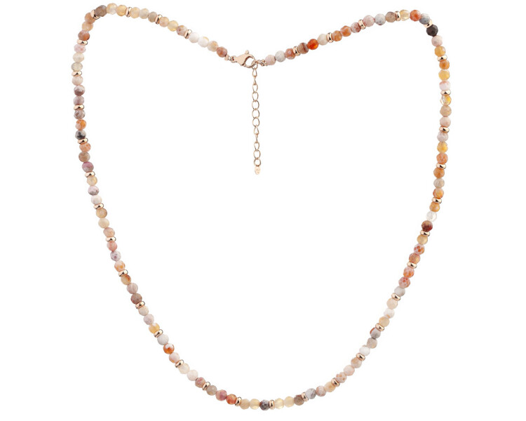 Gold-Plated Brass Necklace with Agate