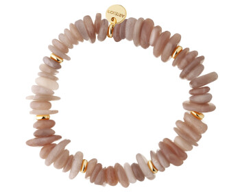 Gold-Plated Brass Bracelet with Moonstone