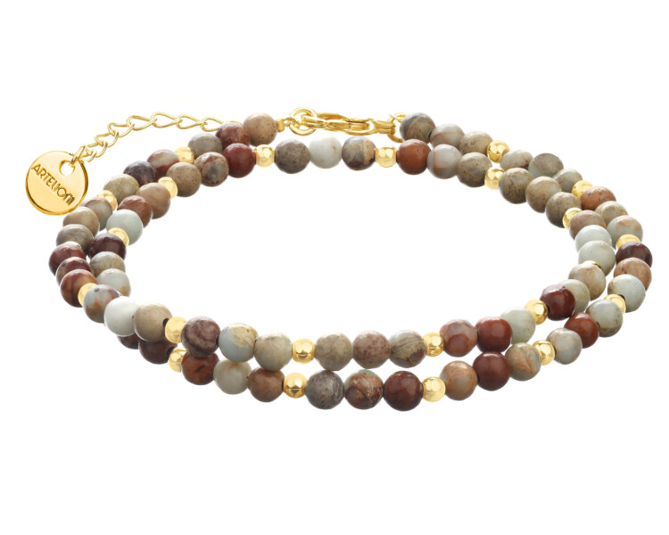 Gold-Plated Brass Necklace with Gemstone