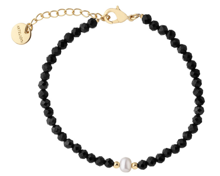 Gold-Plated Brass Bracelet with Pearl
