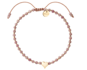 Gold-Plated Brass Bracelet with Rhodolite