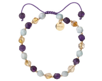 Gold-Plated Brass Bracelet with Amethyst