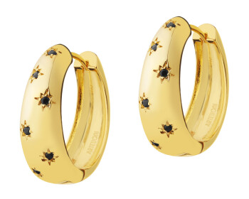 Gold-Plated Brass Earrings with Cubic Zirconia