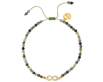 Gold-Plated Brass Bracelet with Rutile Quartz