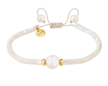 Gold-Plated Brass Bracelet with Pearl