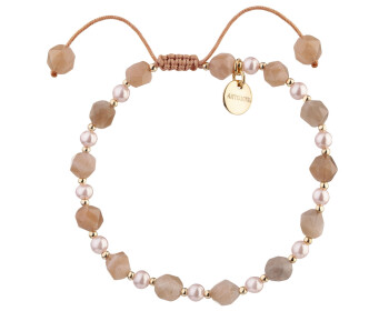 Gold-Plated Brass Bracelet with Moonstone