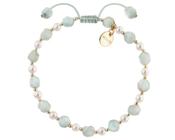 Gold-Plated Brass Bracelet with Amazonite