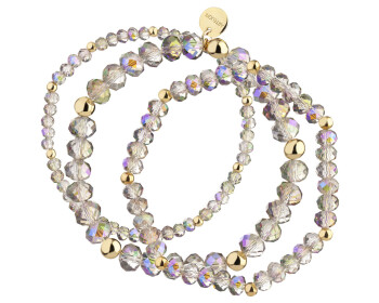 Gold-Plated Brass Bracelet with Glass