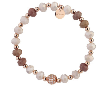 Gold-Plated Brass Bracelet with Rhodolite
