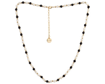 Gold-Plated Brass Necklace with Agate