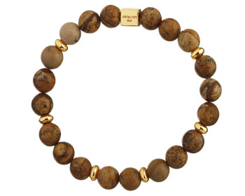 Gold-Plated Brass Bracelet with Jasper