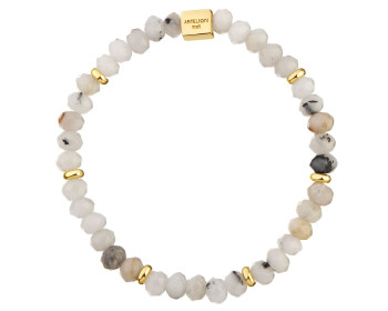 Gold-Plated Brass Bracelet with Quartz