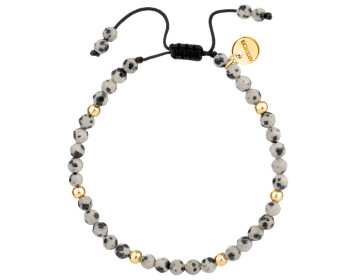 Gold-Plated Brass Bracelet with Dalmatian Jasper
