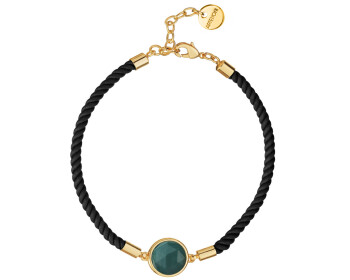 Gold-Plated Brass Bracelet with Synthetic Malachite