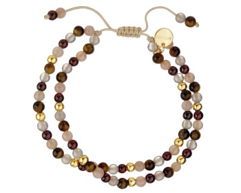 Gold-Plated Brass Bracelet with Agate