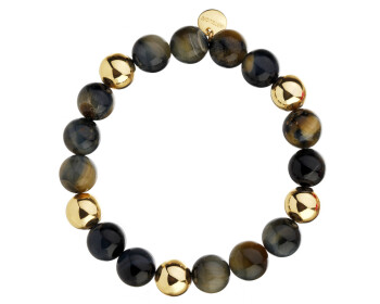 Gold-Plated Brass Bracelet with Tiger's Eye