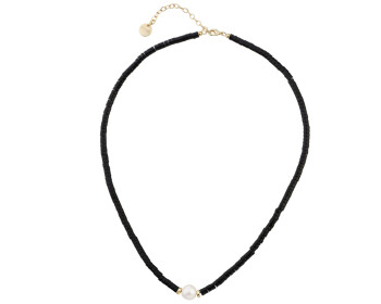 Gold-Plated Brass Necklace with Agate