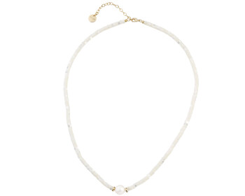 Gold-Plated Brass Necklace with Pearl