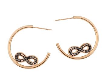 Stainless Steel Hoop Earring with Marcasite