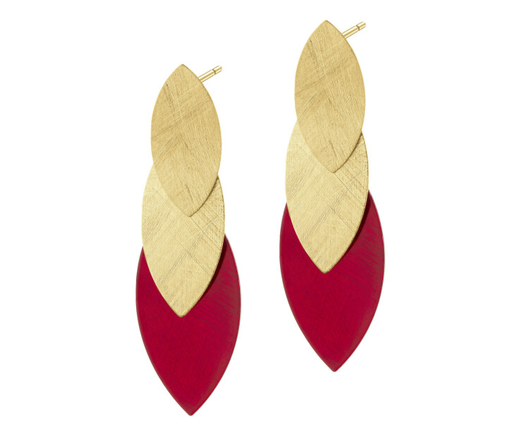 Gold-Plated Bronze, Gold-Plated Silver Dangling Earring 