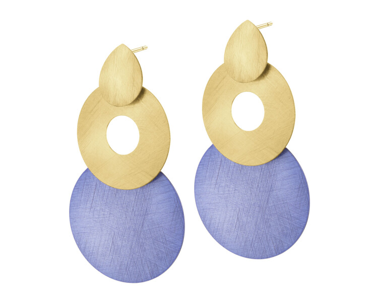 Gold-Plated Bronze, Gold-Plated Silver Dangling Earring 
