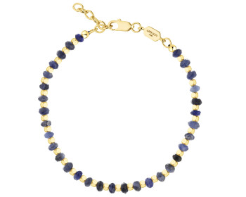 Gold-Plated Brass Bracelet with Sodalite