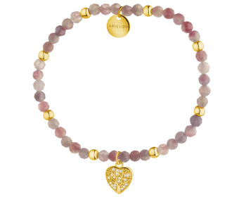 Gold-Plated Brass Bracelet with Tourmaline