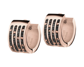 Stainless Steel Hoop Earring with Marcasite