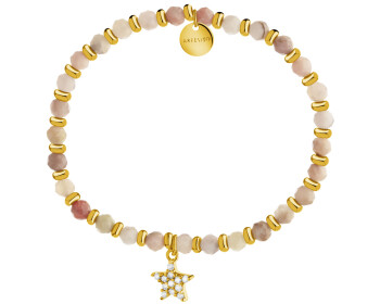 Gold-Plated Brass Bracelet with Synthetic Opal