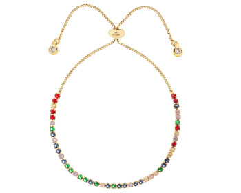 Gold-Plated Brass Bracelet with Cubic Zirconia