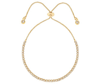 Gold-Plated Brass Bracelet with Cubic Zirconia