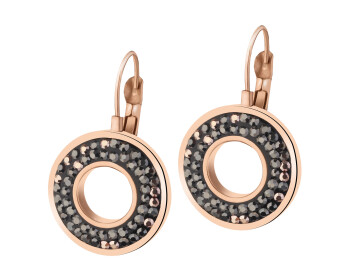 Stainless Steel Hoop Earring with Marcasite