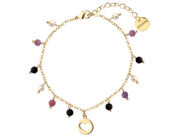 Gold-Plated Brass Bracelet with Agate