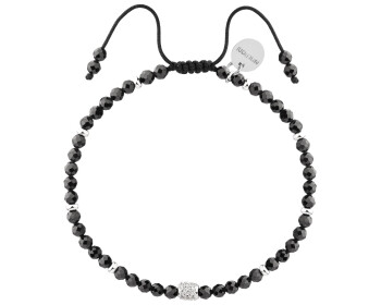 Rhodium-Plated Brass Bracelet with Cubic Zirconia