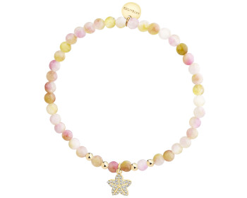 Gold-Plated Brass Bracelet with Jade
