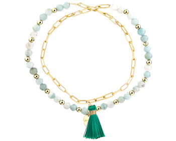 Gold-Plated Brass Bracelet with Amazonite