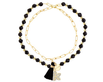 Gold-Plated Brass Bracelet with Synthetic Spinel