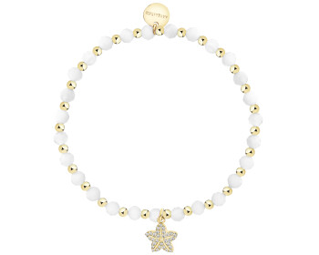 Gold-Plated Brass Bracelet with Moonstone