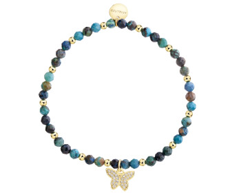 Gold-Plated Brass Bracelet with Turquoise